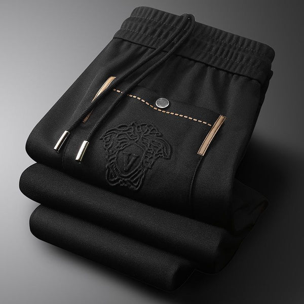 Men's Premium Black Textured Jogger Pants | Smart Casual Comfort