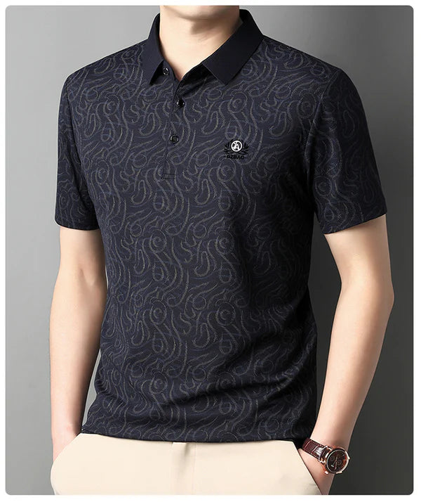 WearMen Textured Black Polo T-Shirt – Modern & Timeless Elegance