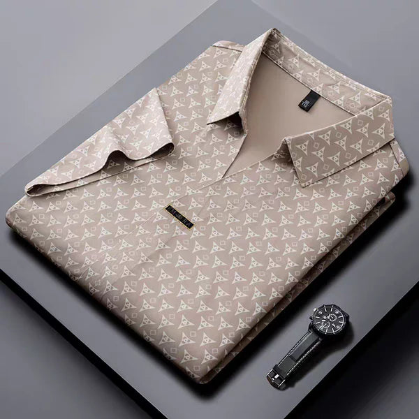 Men's Brown Self-Design Stitchless Polo T-Shirt – WearMen