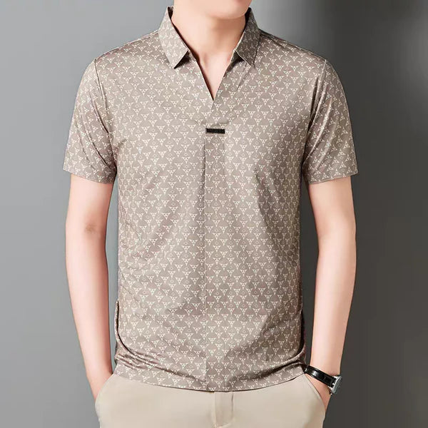 WearMen Men's Brown Stitchless Polo T-Shirt