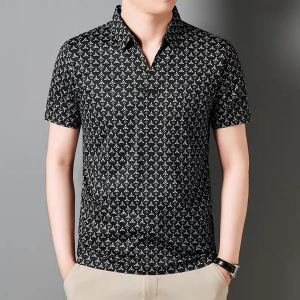 Men's Black Stitchless Polo T-Shirt - WearMen