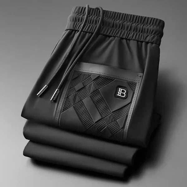 WearMen Black Luxe Embossed Pocket Joggers