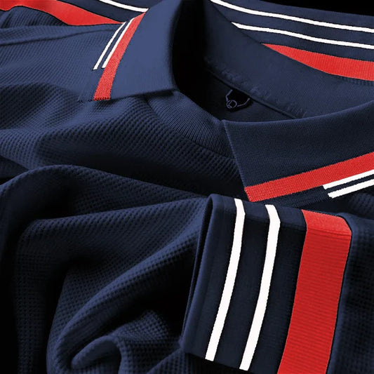 Men's Navy Blue Imported Full Sleeve Polo T-Shirt – WearMen