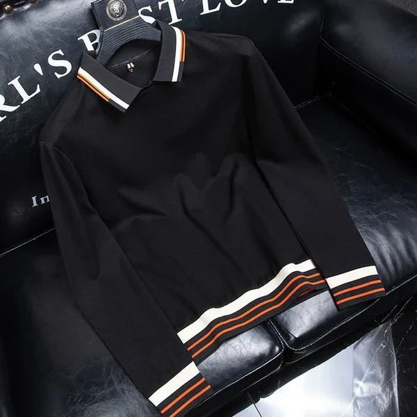 Black Imported Full Sleeve Polo T-Shirt - WearMen
