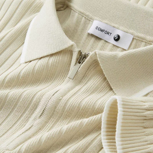 Men's Brown Woolan Zip Half Sleeve T-Shirt - WearMen