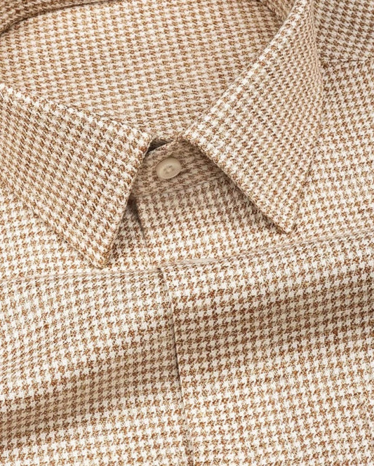 Men's Brown Regular Fit Pure Cotton Shirt - WearMen