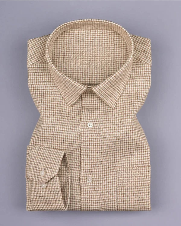 Men's Brown Regular Fit Pure Cotton Shirt - WearMen