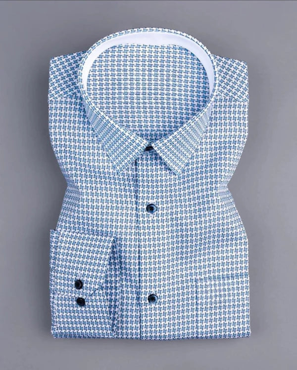 Men's Navy Regular Fit Pure Cotton Shirt - WearMen