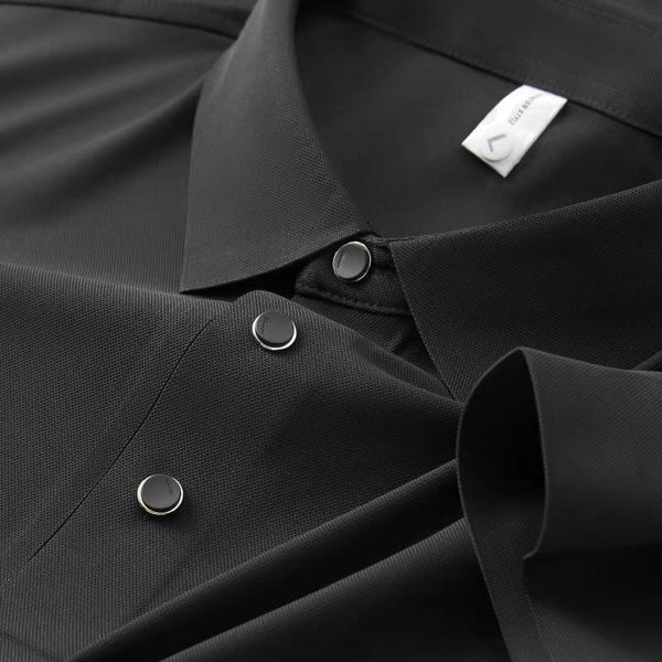 Self Black Stitchless Half Sleeve Polo T-shirt - WearMen