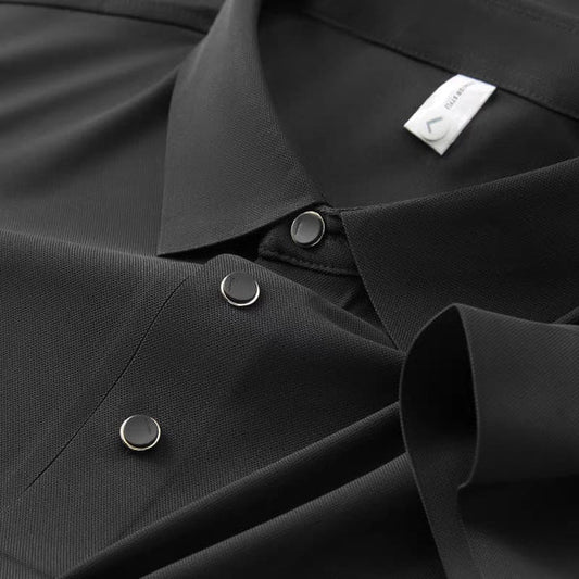 Self Black Stitchless Half Sleeve Polo T-shirt - WearMen