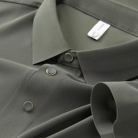 Self Grey Stitchless Half Sleeve Polo T-shirt - WearMen