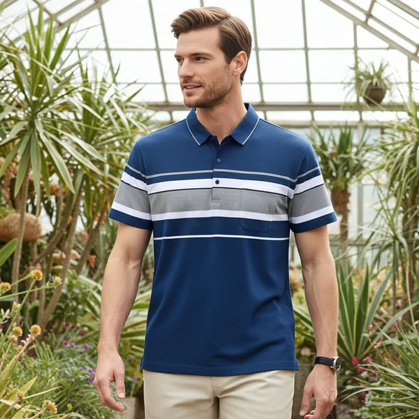 Men's Navy Stitchless Regular Fit Half Sleeve T-Shirt - WearMen