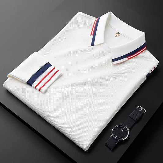 White Imported Full Sleeve Polo T-Shirt - WearMen