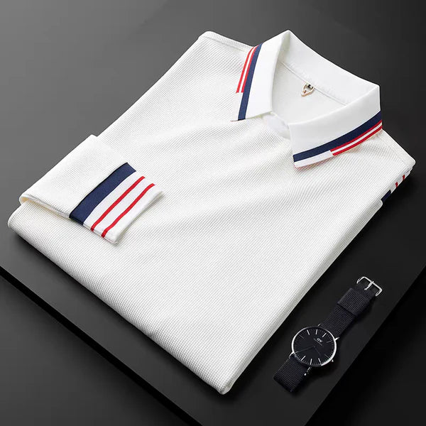 White Imported Full Sleeve Polo T-Shirt - WearMen
