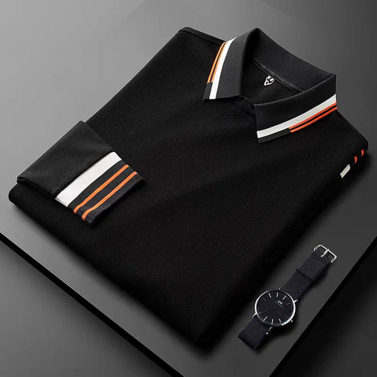 Black Imported Full Sleeve Polo T-Shirt - WearMen