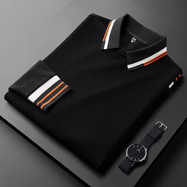 Black Imported Full Sleeve Polo T-Shirt - WearMen