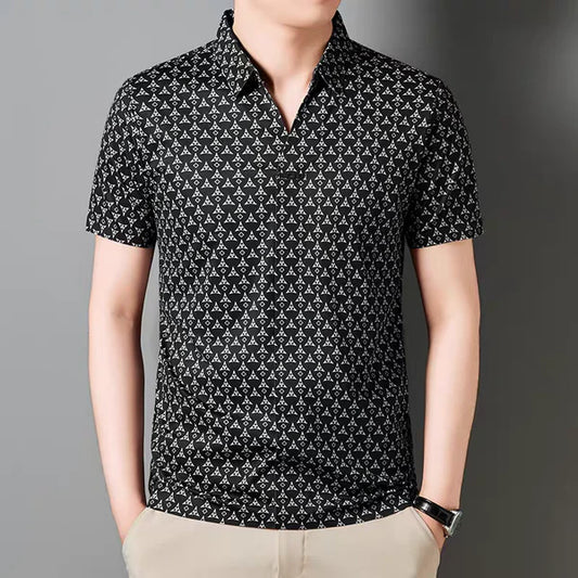Men's Black Stitchless Polo T-Shirt - WearMen