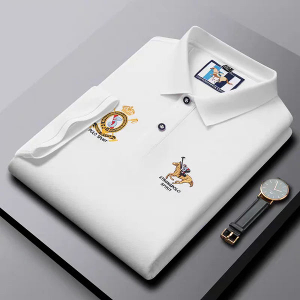 Men’s Premium White Polo T-Shirt – Polo Spirit Edition