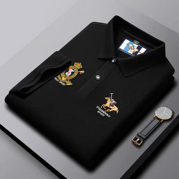 Men’s Premium Black Polo T-Shirt – Polo Spirit Edition